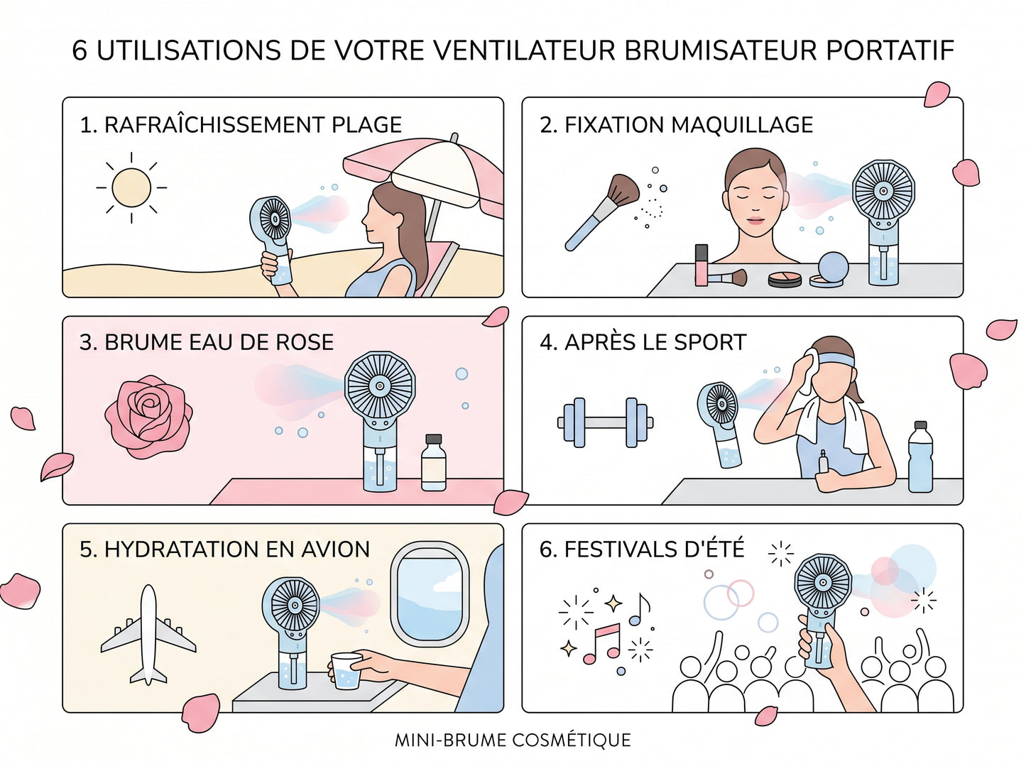 Brumisateur Visage Portable USB · Fixateur Maquillage & Soin Été · OuiGlow